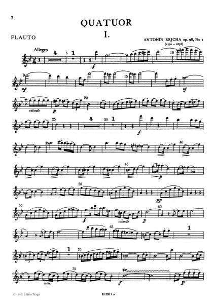 Rejcha Antonín Tre quartetti op. 98, č. 1-3 (g moll, C dur, G dur)