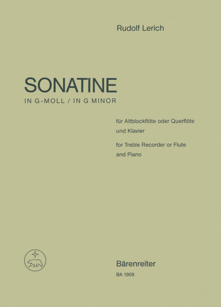 Lerich Rudolf Sonatine für Altblockflöte oder Querflöte und Klavier g-Moll