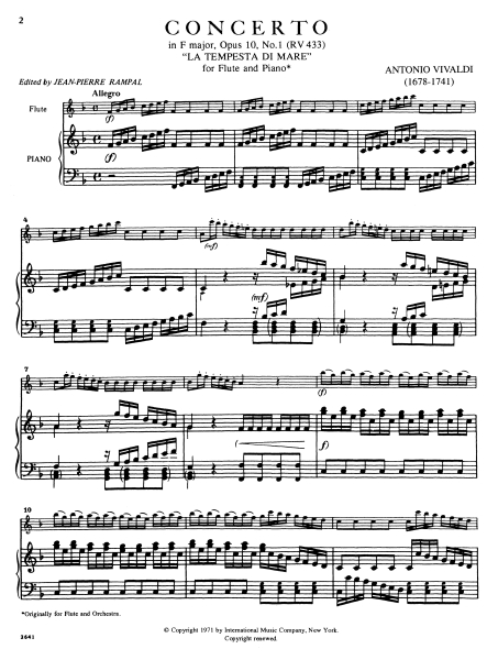 Vivaldi, Antonio Concerto in F major "La Tempesta di Mare"