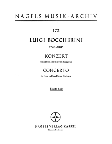 Boccherini Luigi Konzert für Flöte und Streicher D-Dur op. 27