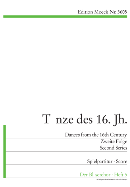 Mönkemeyer Helmut (Hg.)  Tänze des 16. Jahrhunderts aus der Sammlung von Pierre Phalèse, Löwen 1571, 2. Folge
