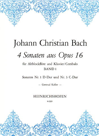 Johann Christian Bach 4 Sonaten aus Opus 16, Band 1