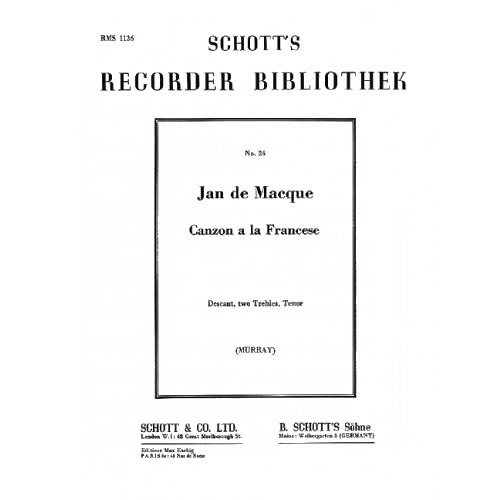 Jan de Macque Canzon a la Francese