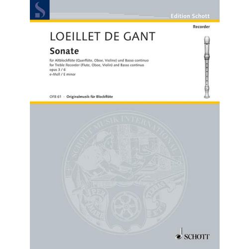 Jean Baptiste Loeillet de Gant Sonate