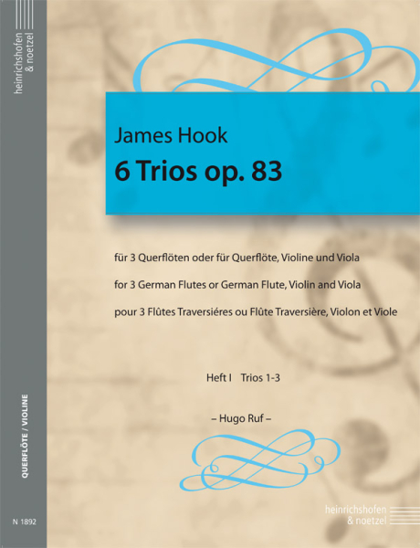James Hook 6 Trios op. 83, Sonaten I - III, Heft 1