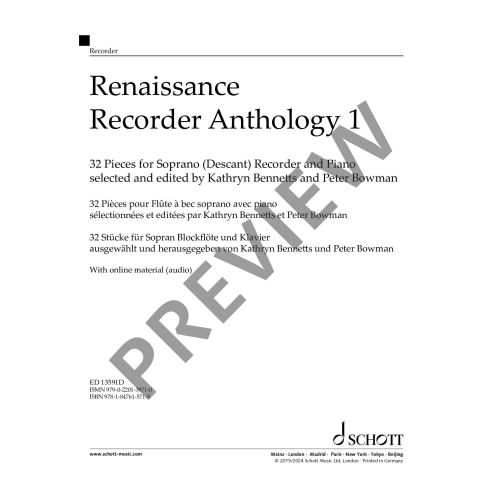 Renaissance Recorder Anthology 1