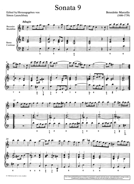 Benedetto Marcello 3 Sonaten